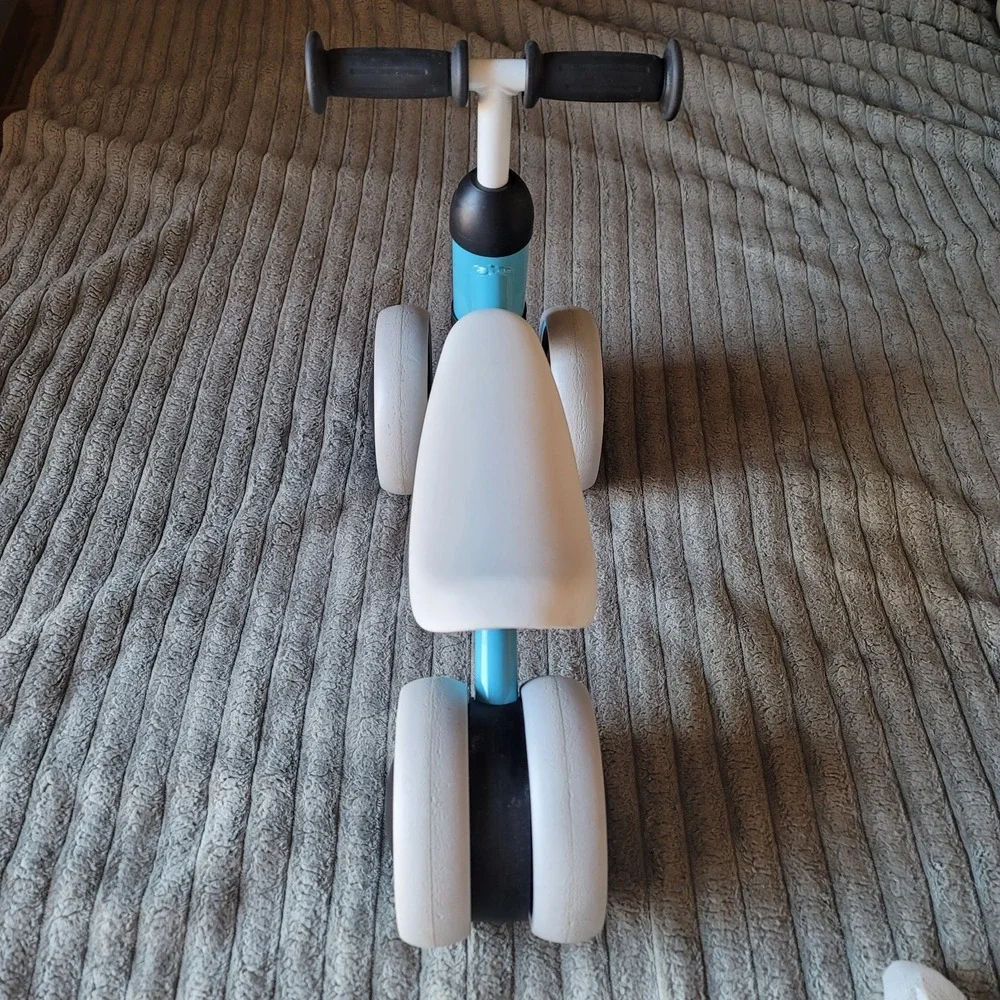 Baby Joy Baby Balance Bike 4 Wheels Walker No-Pedal Toddler Gift Toys Rides Blue